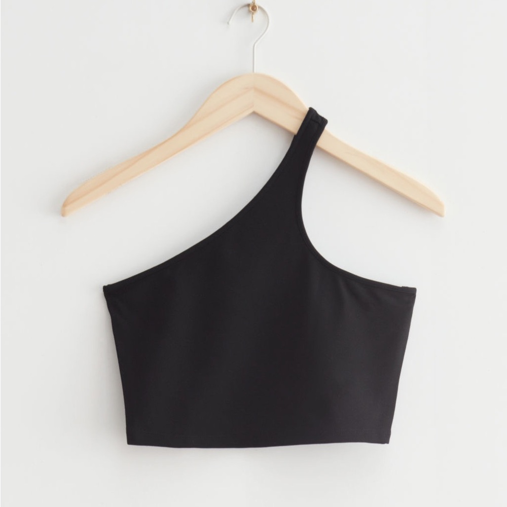 & Other Stories Asymmetrical One-Shoulder Crop Tank Top